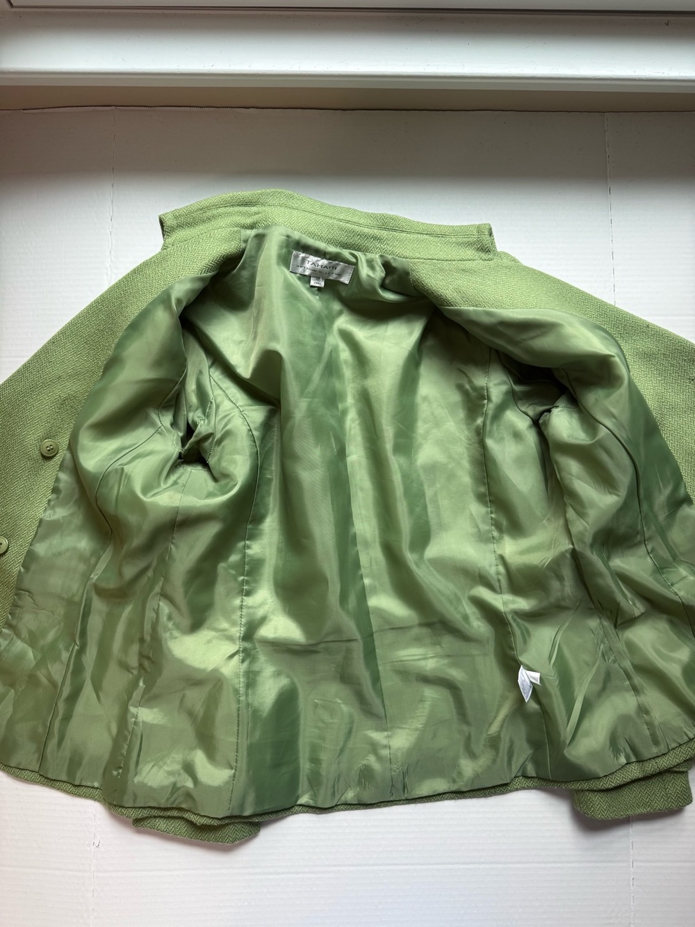 Tahari Green Double-Breasted Women's Peacoat Jacket size 10 - Picture 5 of 8
